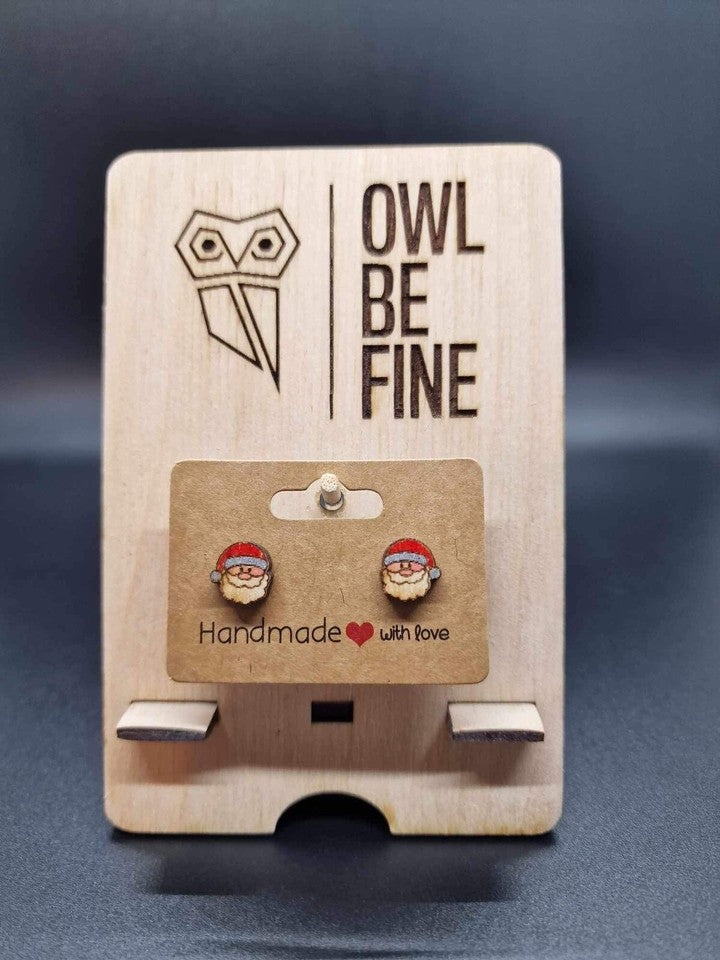 Handmade Stud Earrings –  Santa