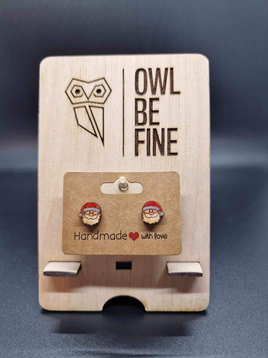 Handmade Stud Earrings –  Santa