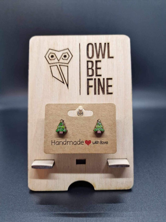 Handmade Stud Earrings –  Christmas Trees